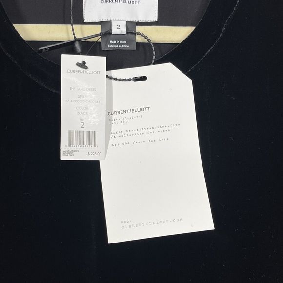 Current Elliot Shirt Dress Women Small The Velvet Janie Black Mini Silk Party - Picture 12 of 16